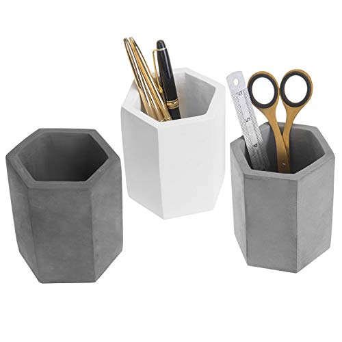 Concrete Desk Pen Holder Organizer Set