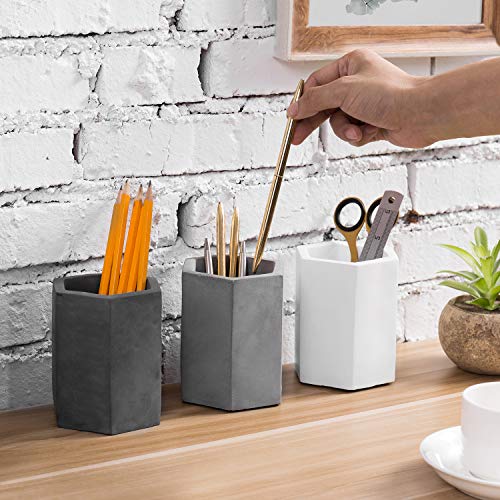 Concrete Desk Pen Holder Organizer Set