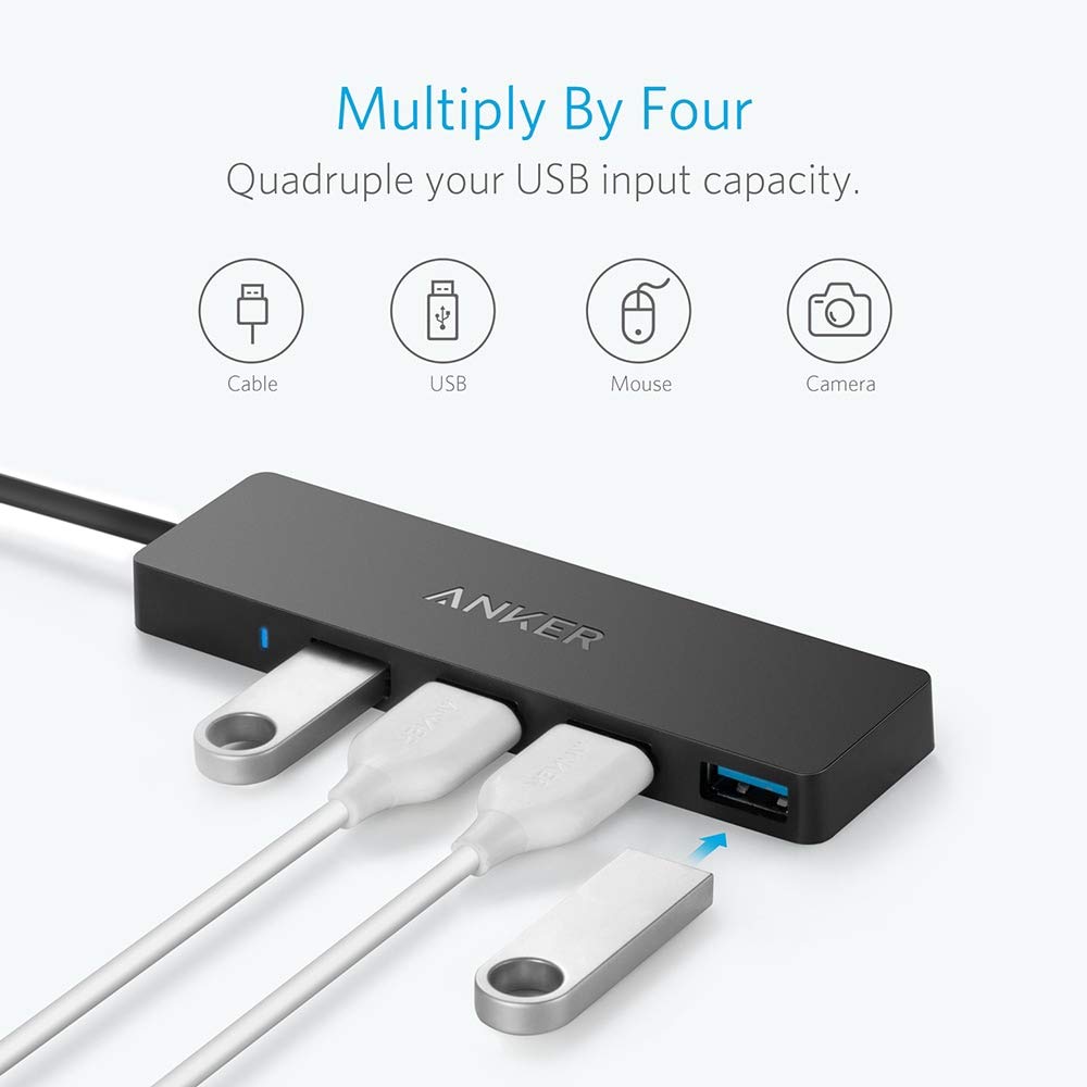 Anker 4-Port USB 3.0 Hub with 5Gbps Data Transfer