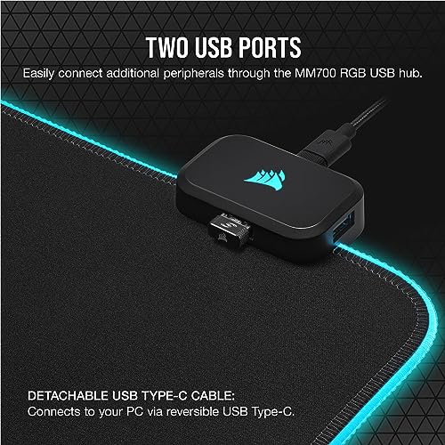RGB Gaming Desk Mat With USB Hub