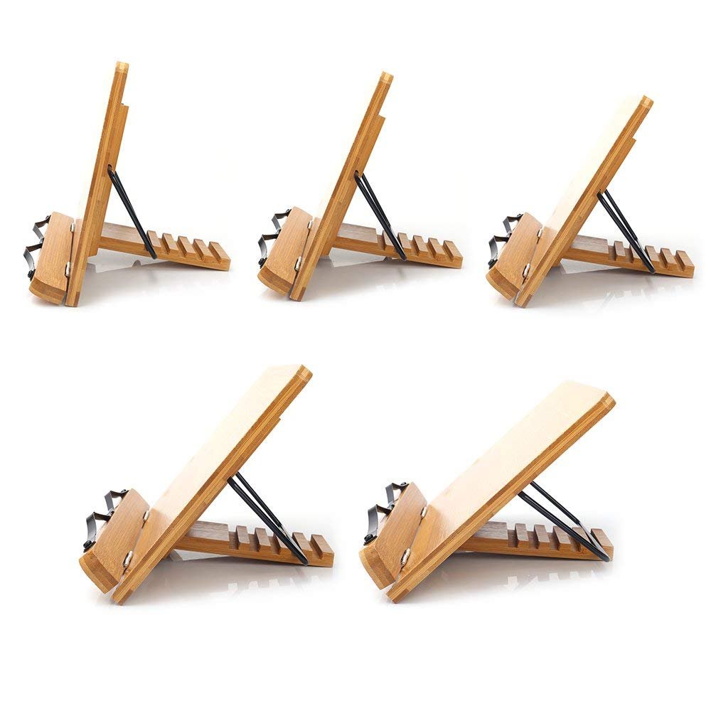 Bamboo Book Stand For Reading And Cookbooks
