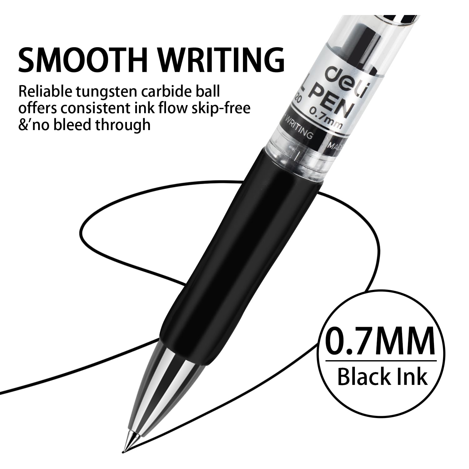 Retractable Black Gel Pen Set