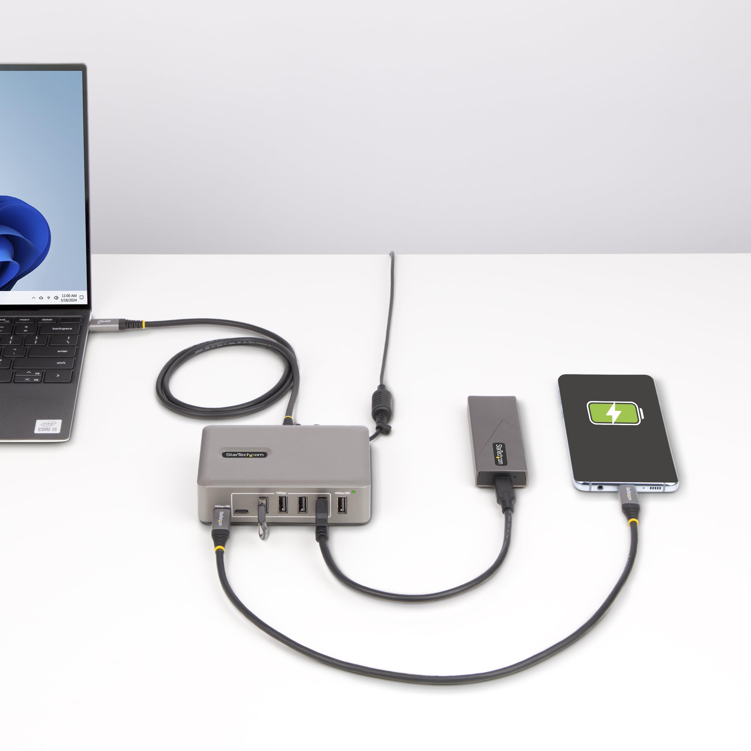 10-Port USB-C Hub With 65W Power Supply