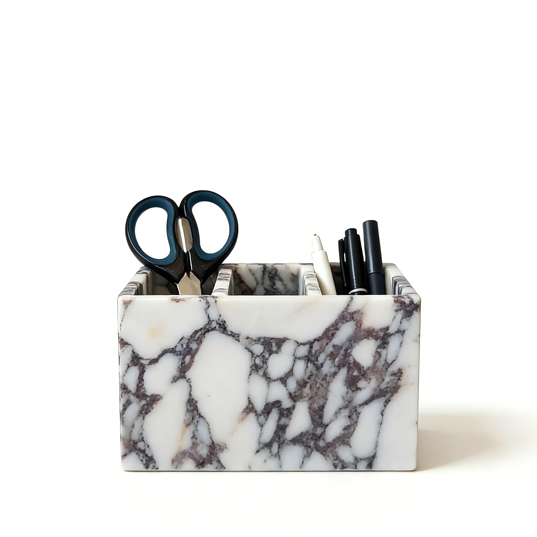 Natural Marble Multi-Purpose Desk Organizer