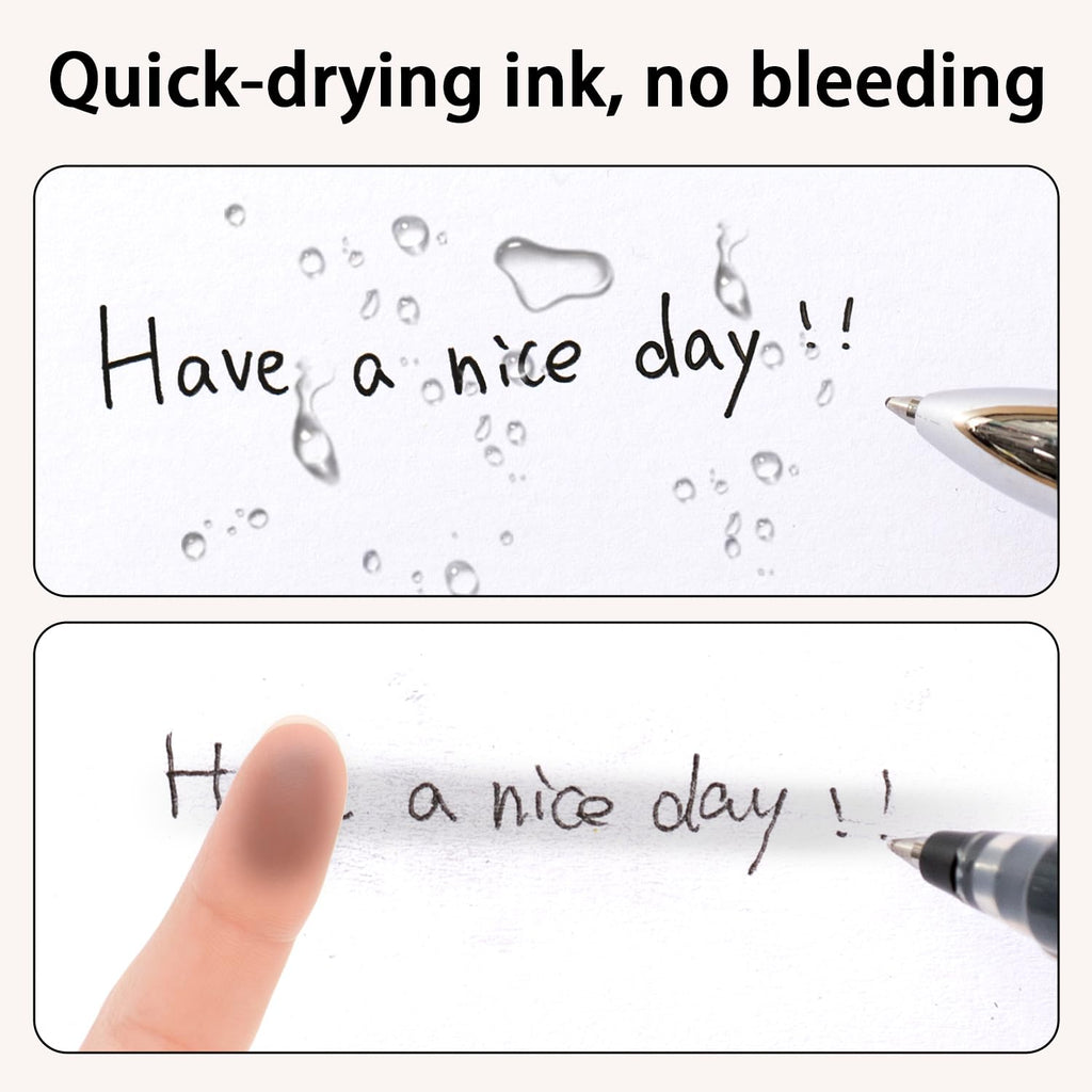 Retractable Black Gel Pen Set