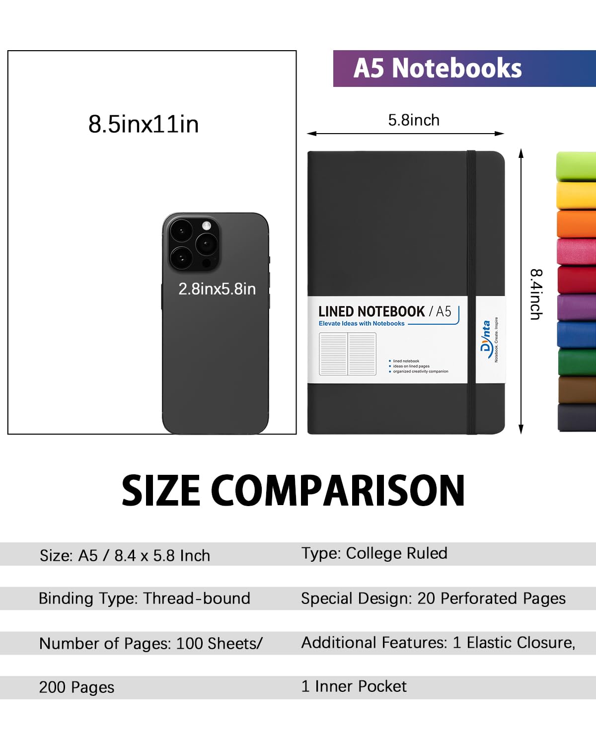 Hardcover Lined Journal Notebook Set