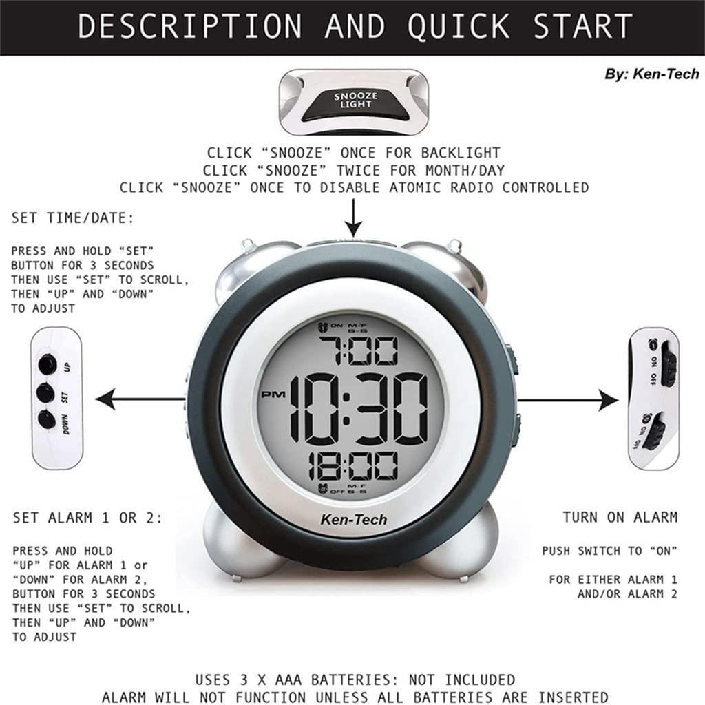 Digital Alarm Clock With Date Display