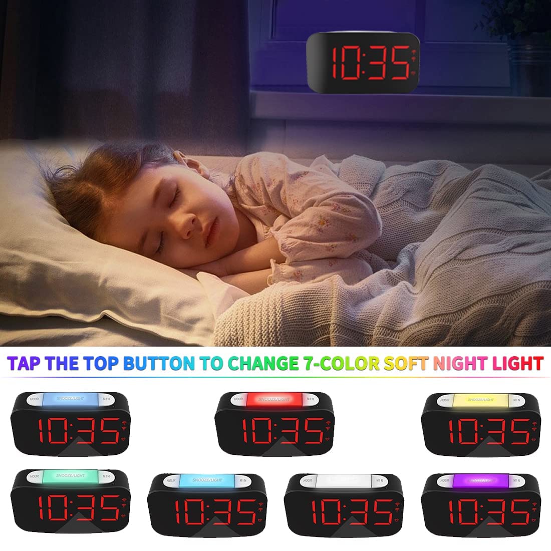 Digital Alarm Clock With USB Charging Ports