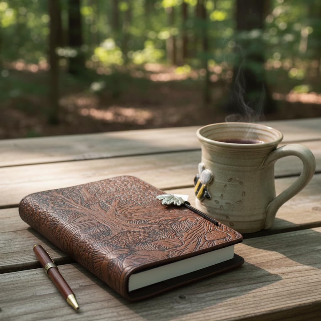 Embossed Leather Writing Journal Cover