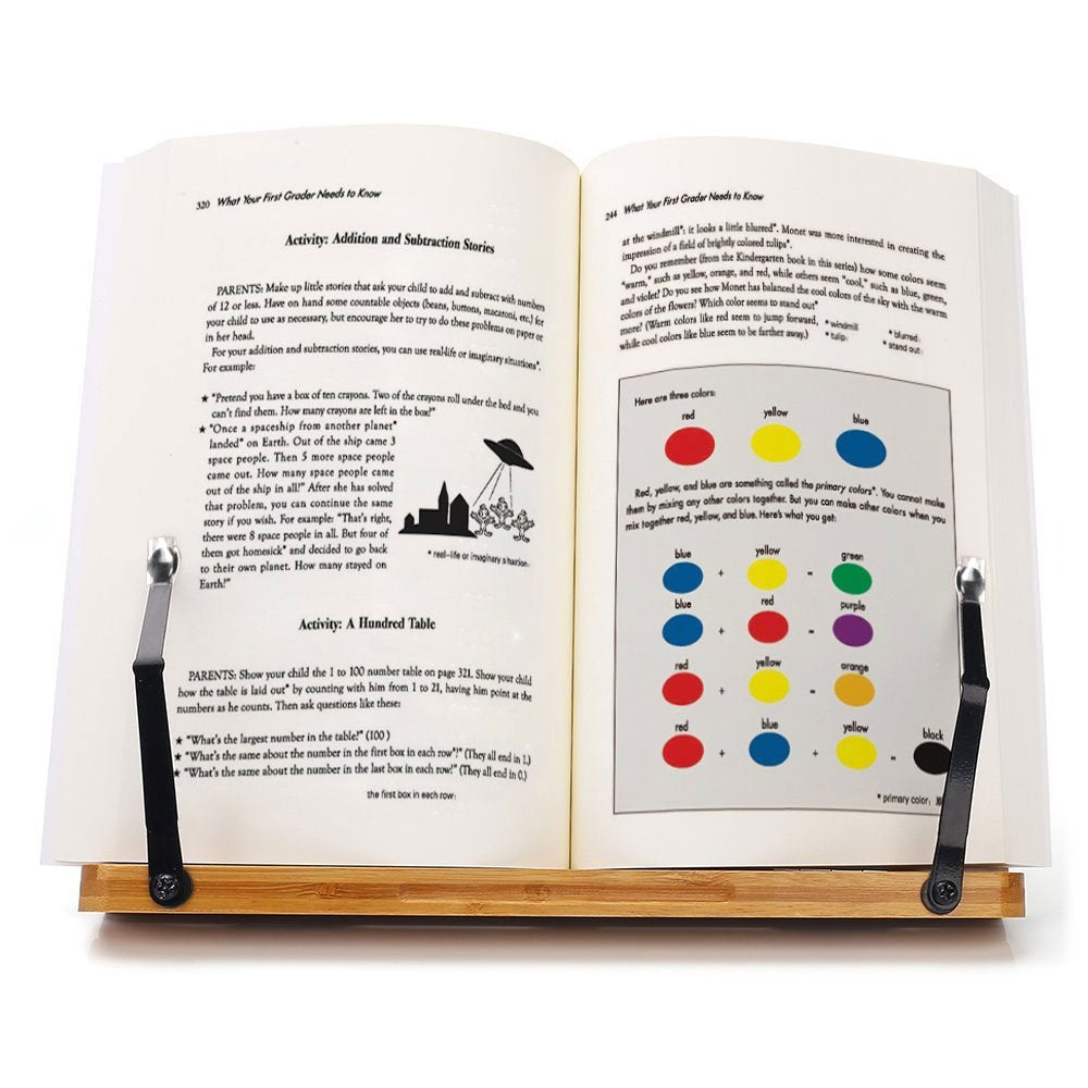 Bamboo Book Stand For Reading And Cookbooks