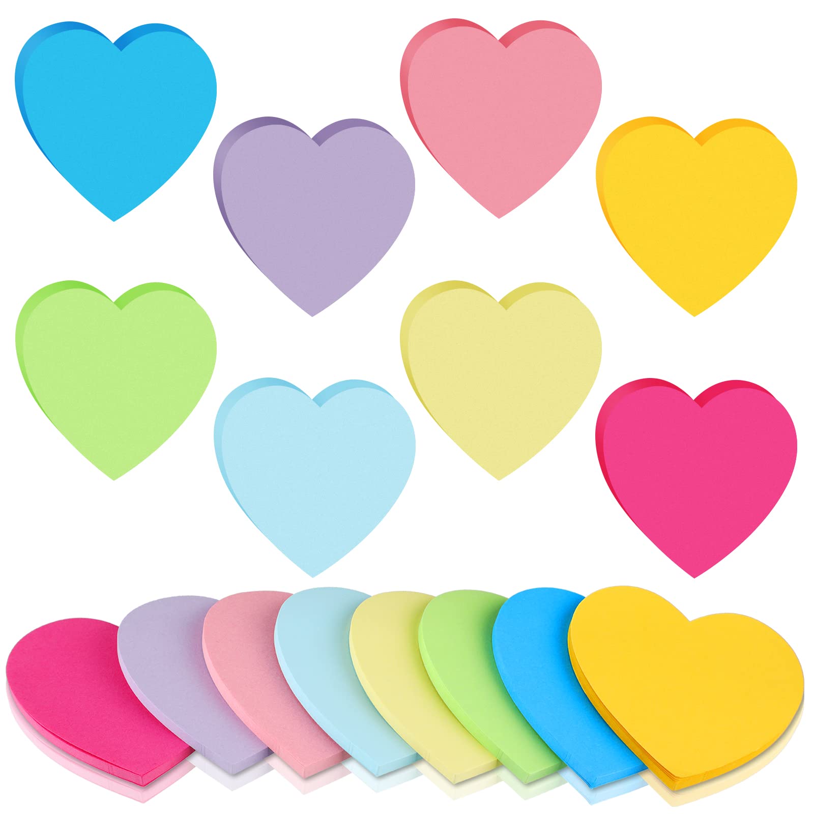 Heart Shaped Colorful Sticky Notes Set