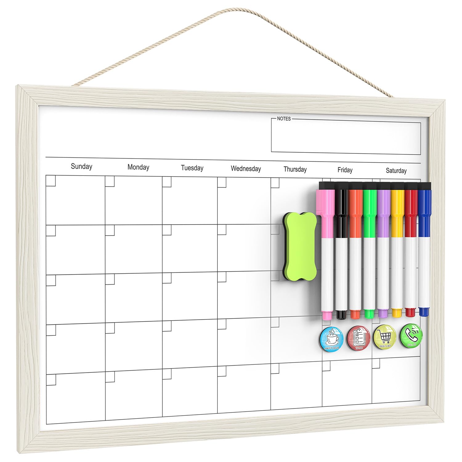 Magnetic Dry Erase Calendar Whiteboard