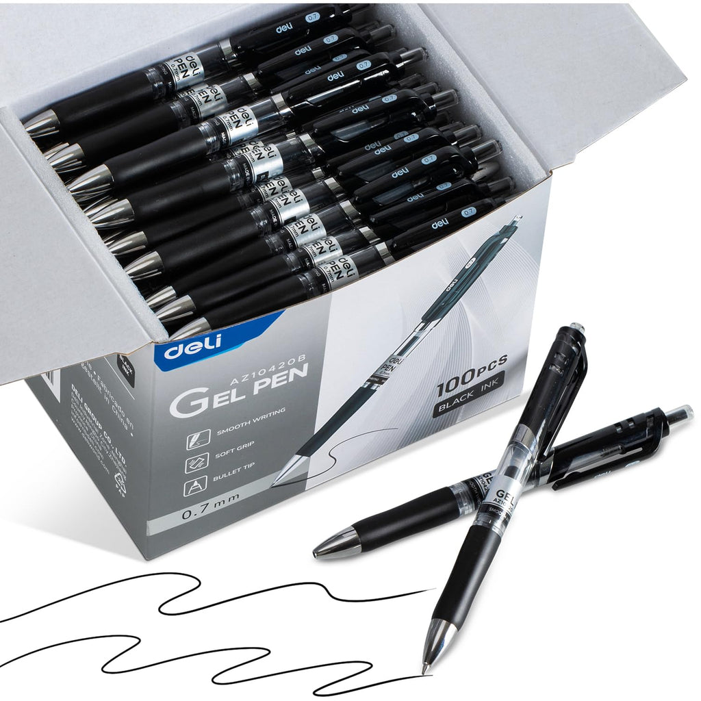 Retractable Black Gel Pen Set