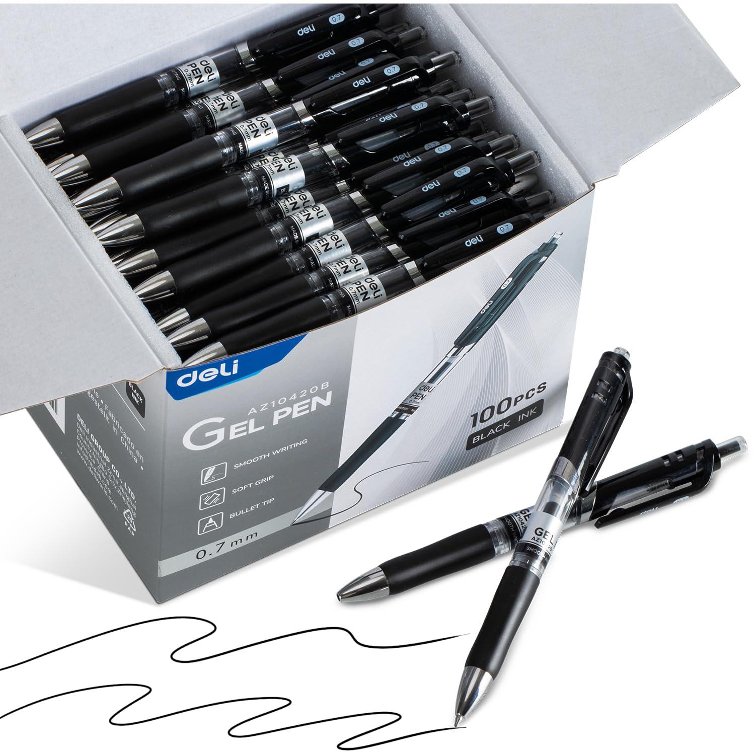 Retractable Black Gel Pen Set
