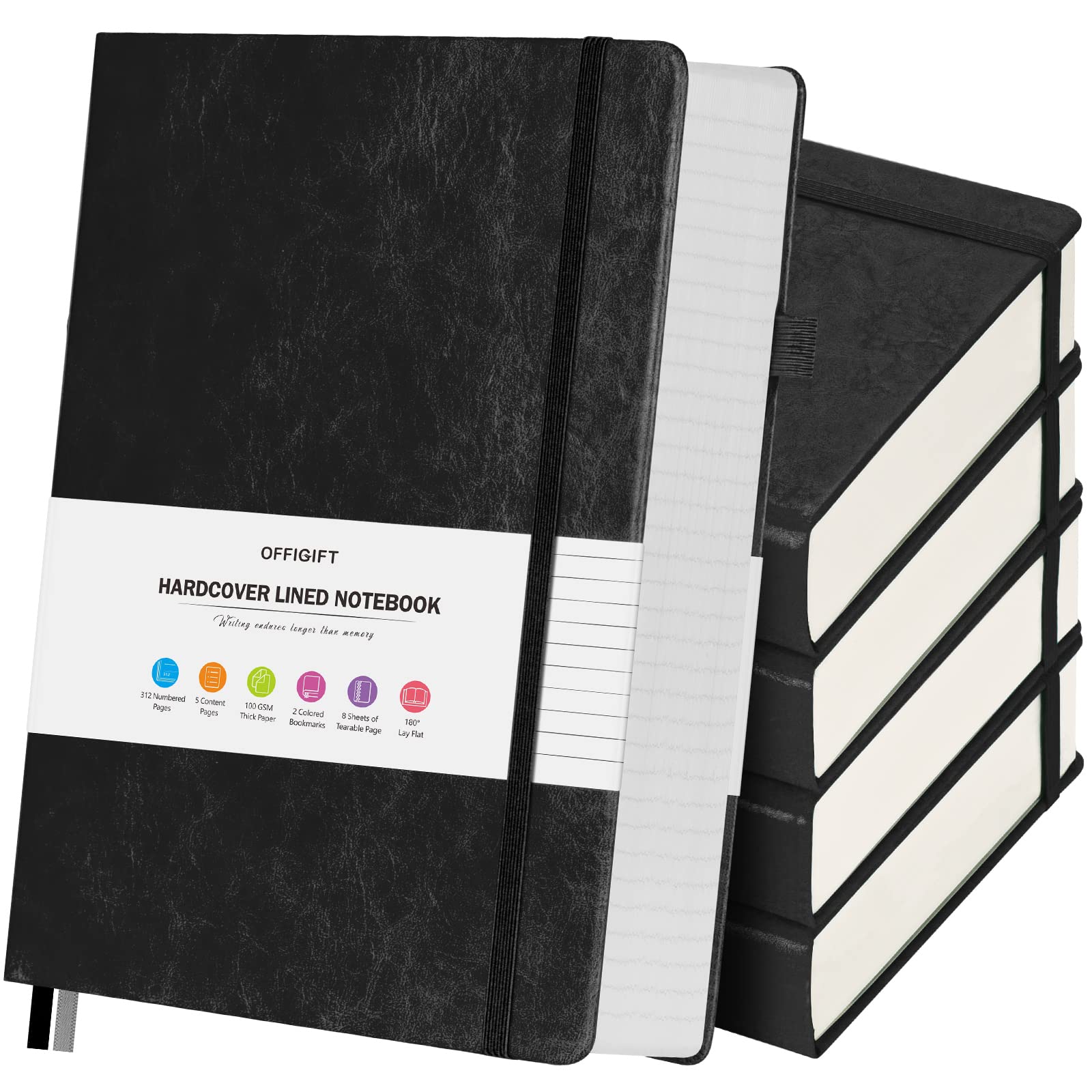 Hardcover Leather Journal Notebook Set