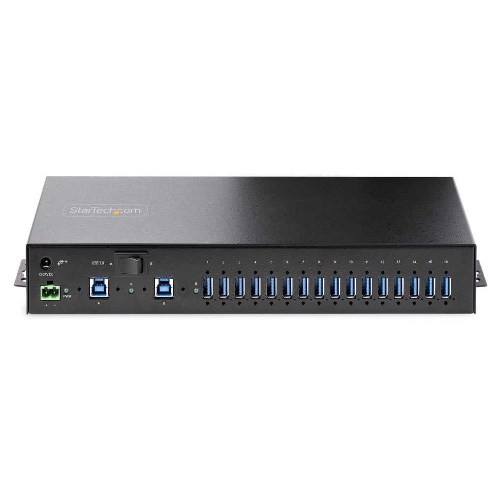 16-Port Industrial USB Hub With Power Adapter