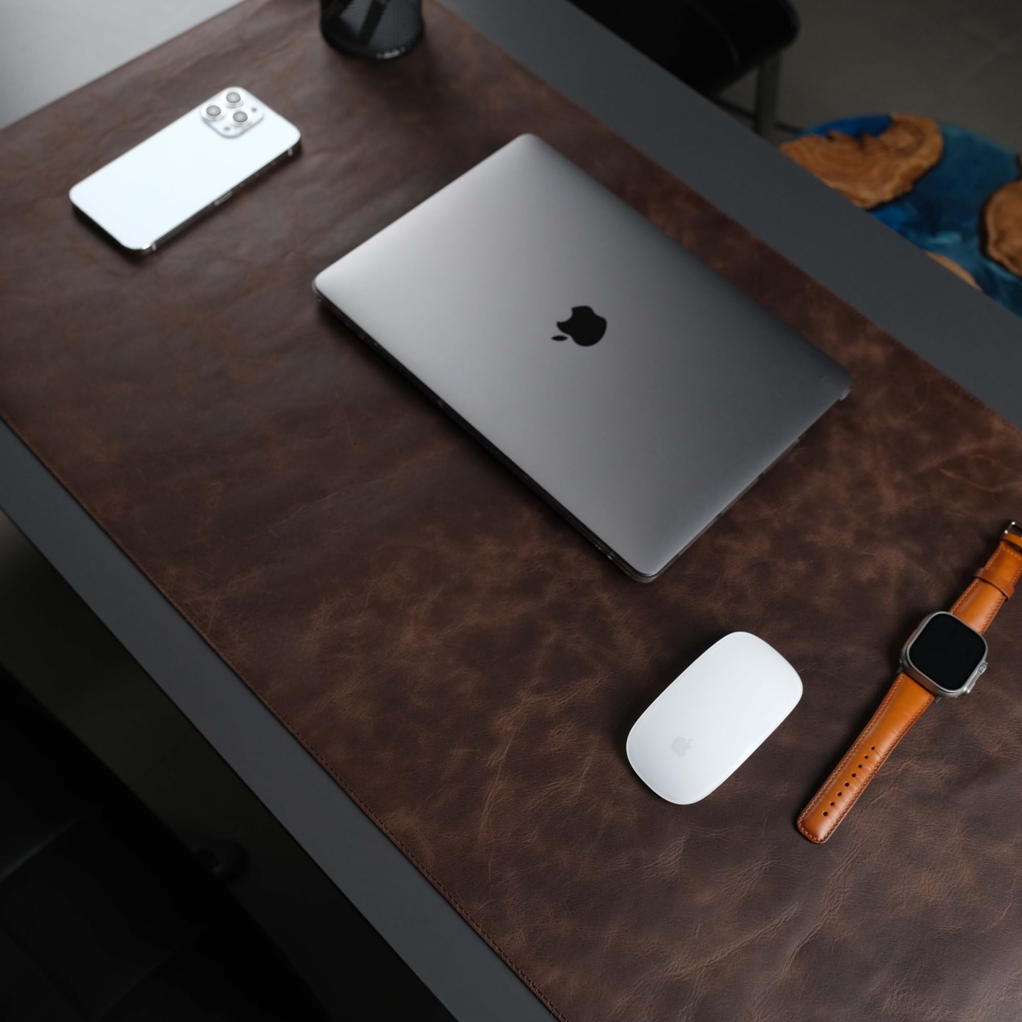 Genuine Leather Desk Pad For Mouse And Keyboard