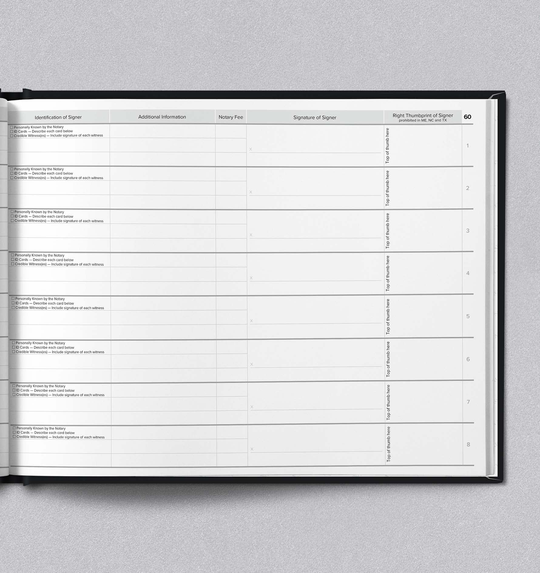 Professional Notary Record Journal