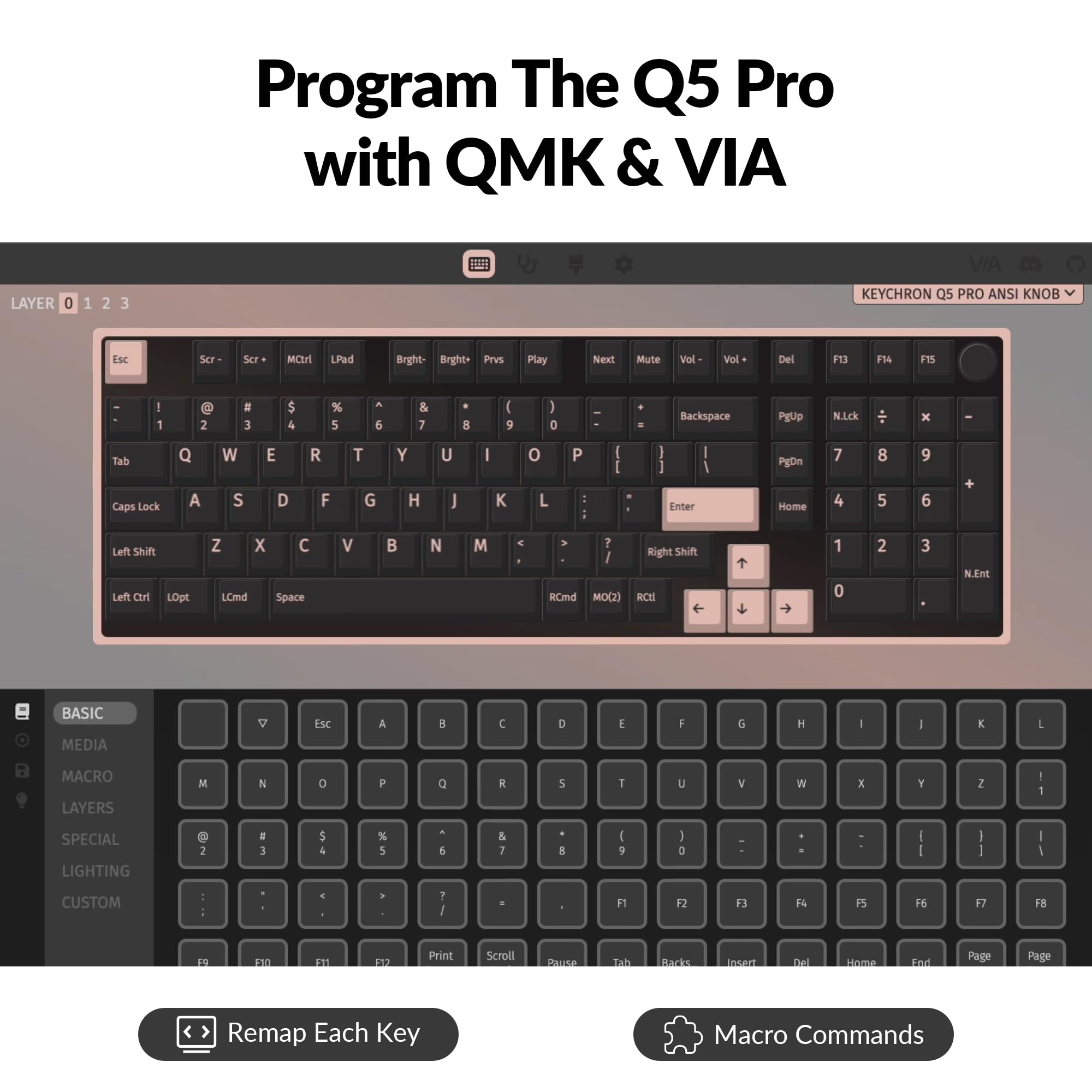 Wireless QMK Mechanical Keyboard With Knob