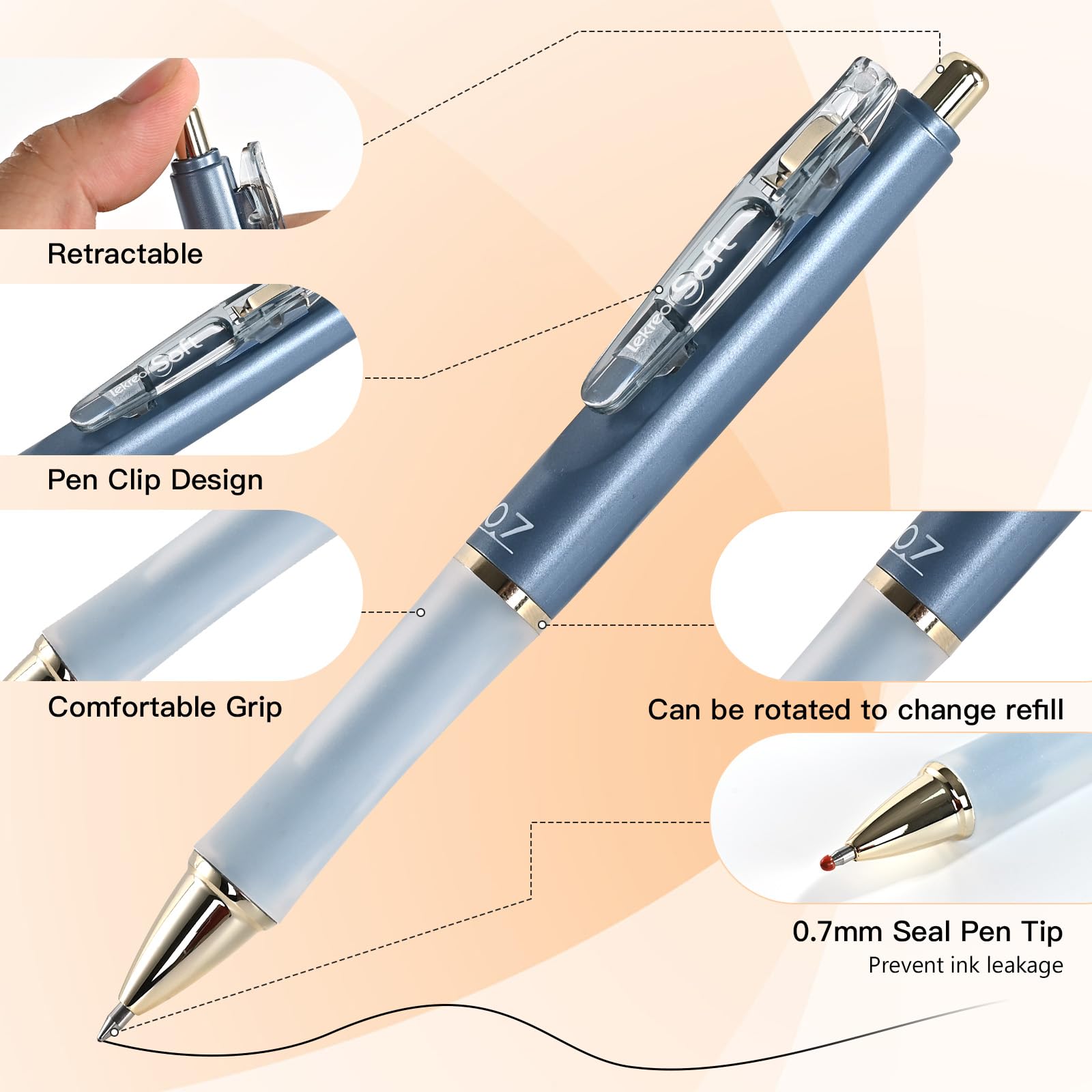 Retractable Gel Ink Pens With Refills
