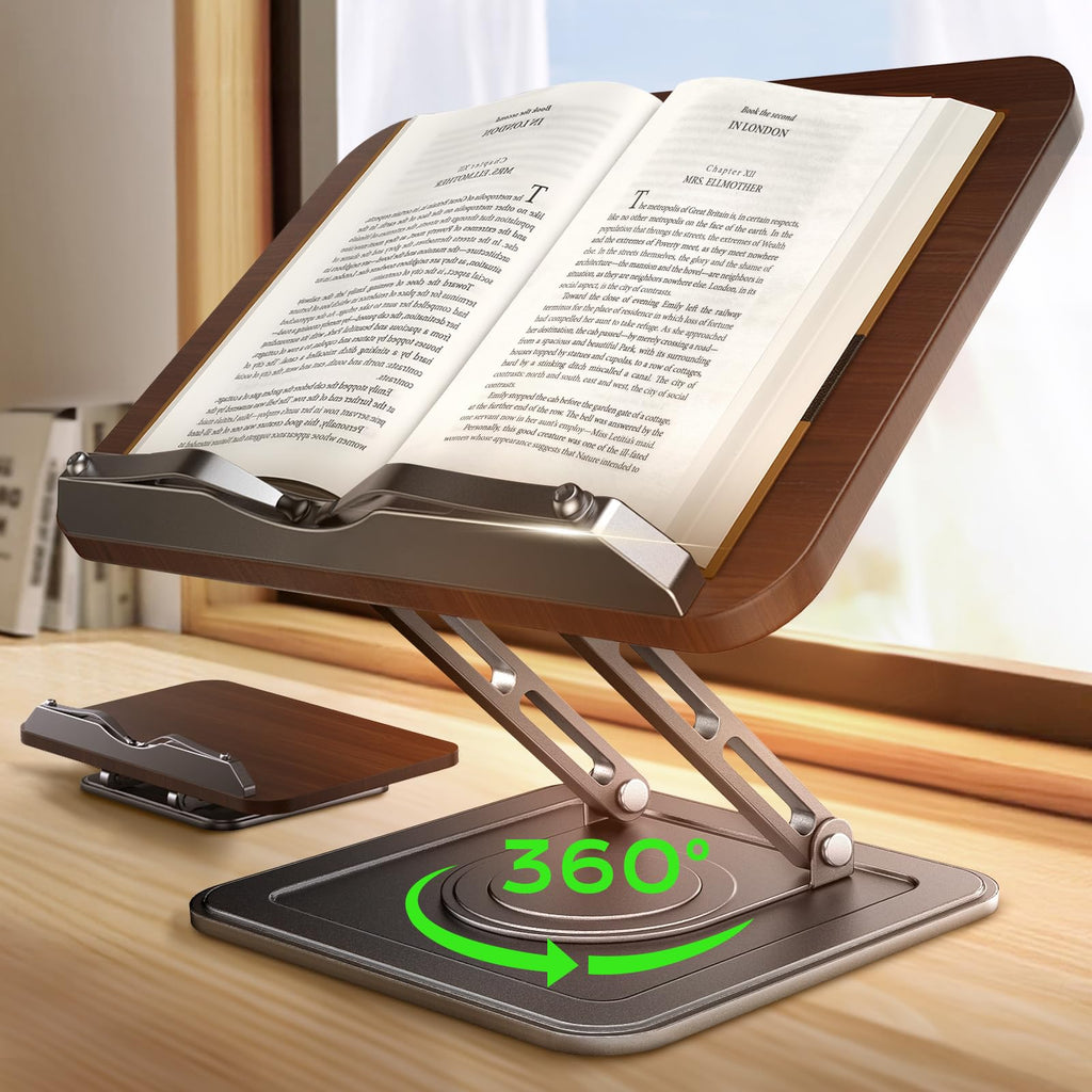Adjustable Foldable Book Stand With 360° Rotation