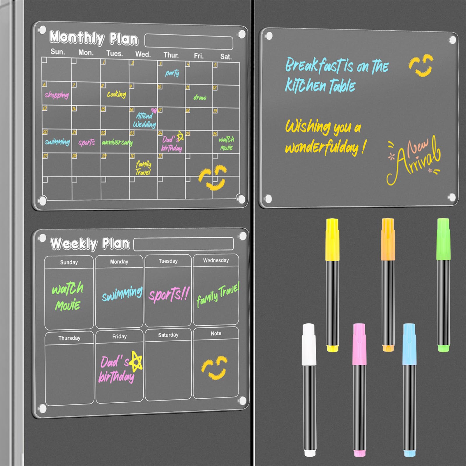 Magnetic Acrylic Weekly And Monthly Planner Board