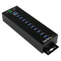 10-Port Industrial USB 3.0 Hub With Power Adapter