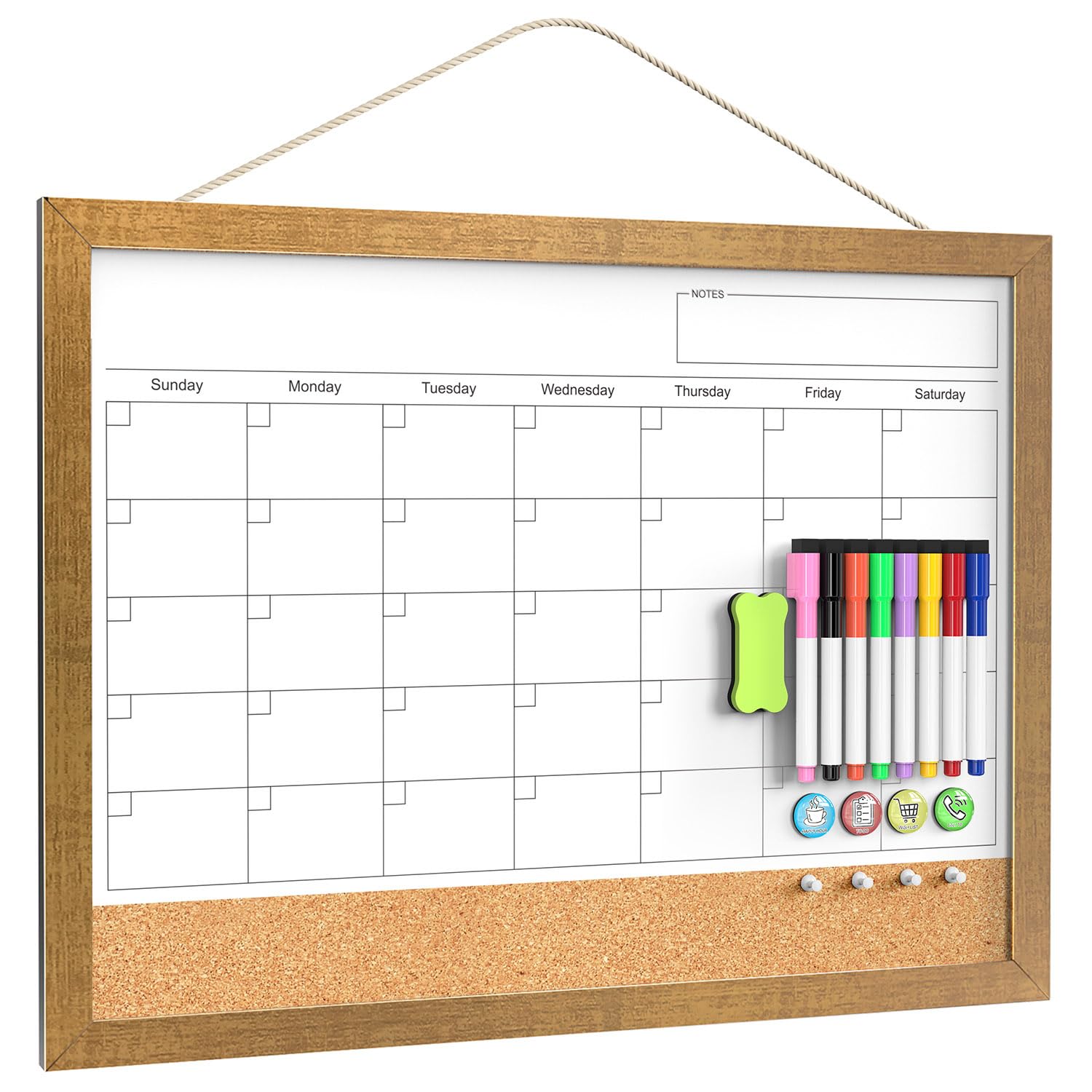 Magnetic Dry Erase Calendar Whiteboard
