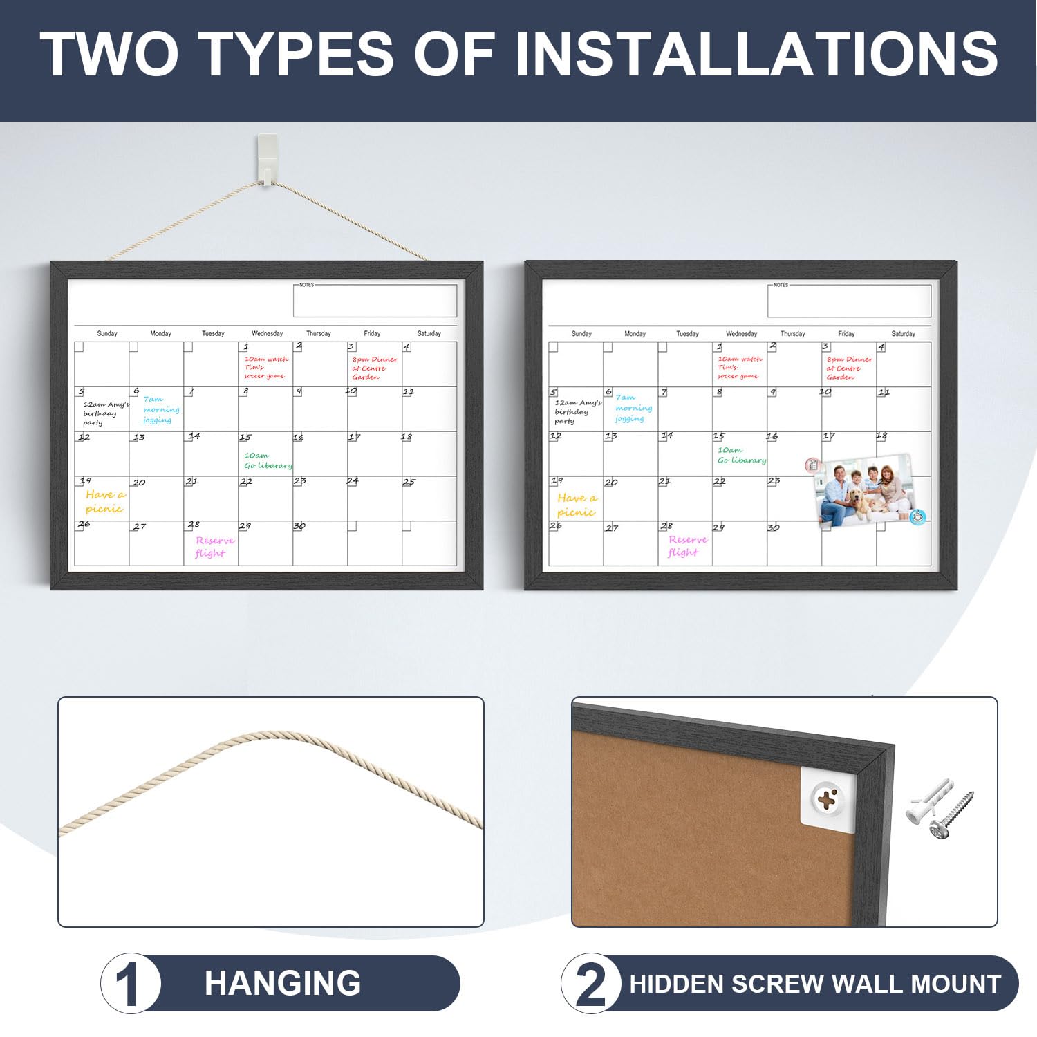 Magnetic Dry Erase Calendar Whiteboard