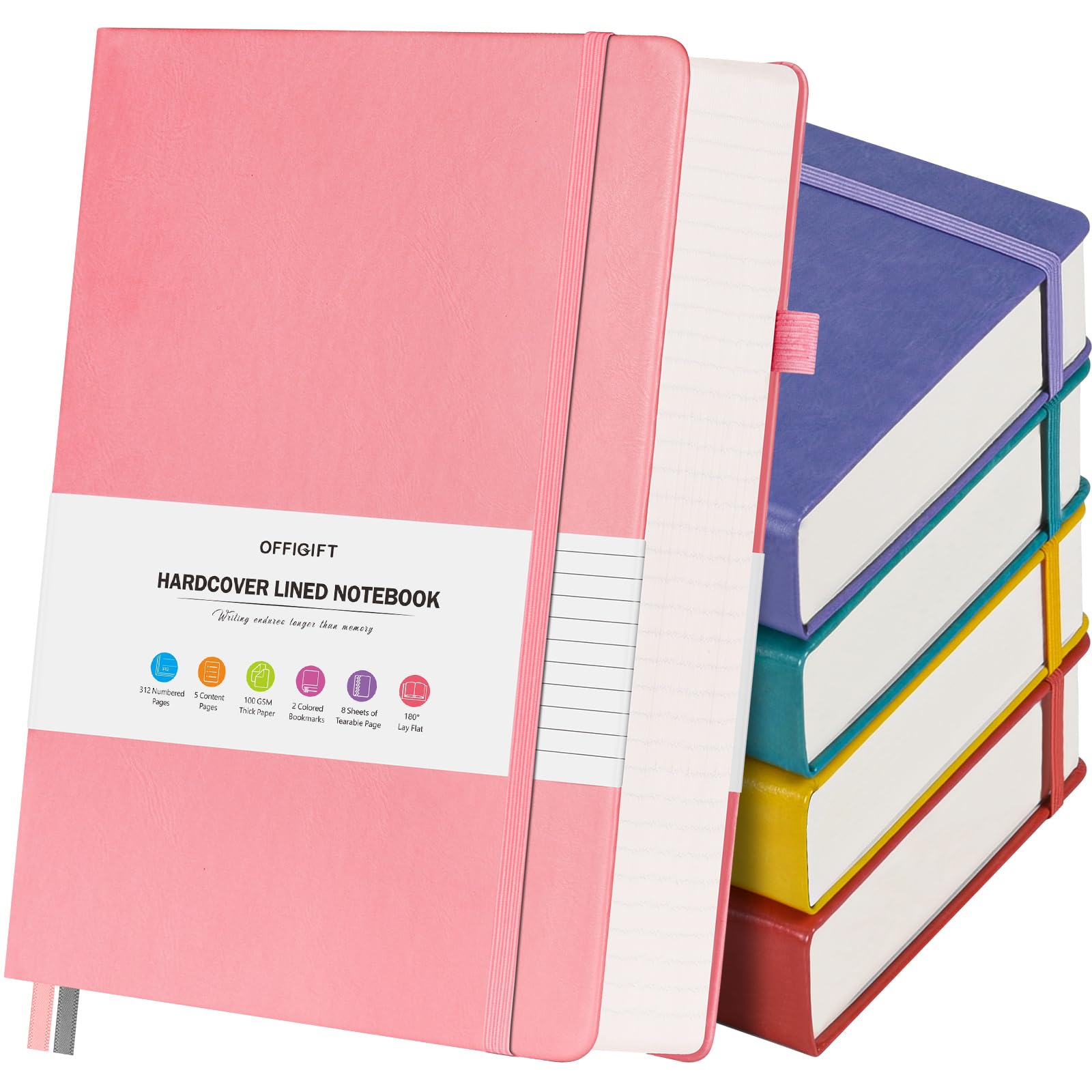 Hardcover Leather Journal Notebook Set