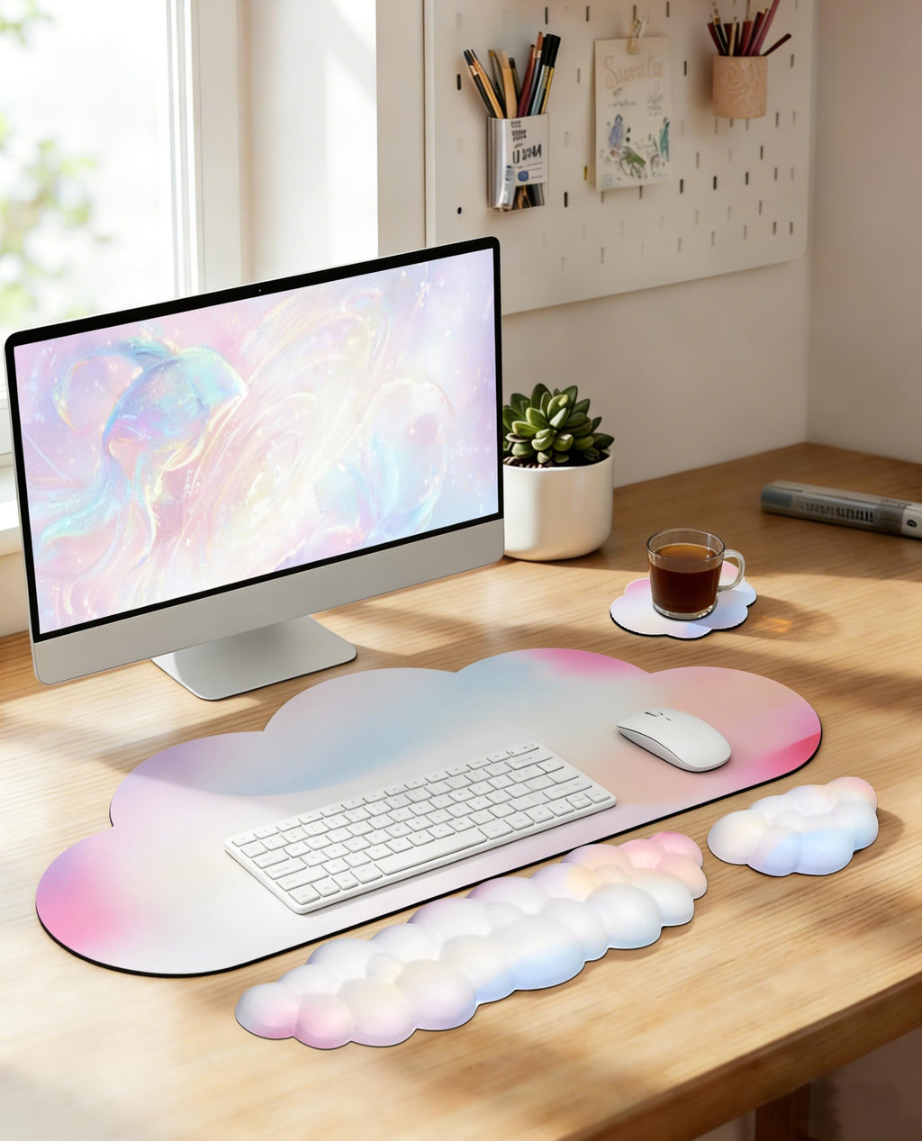 Large Ergonomic Mouse Pad And Wrist Rest Set