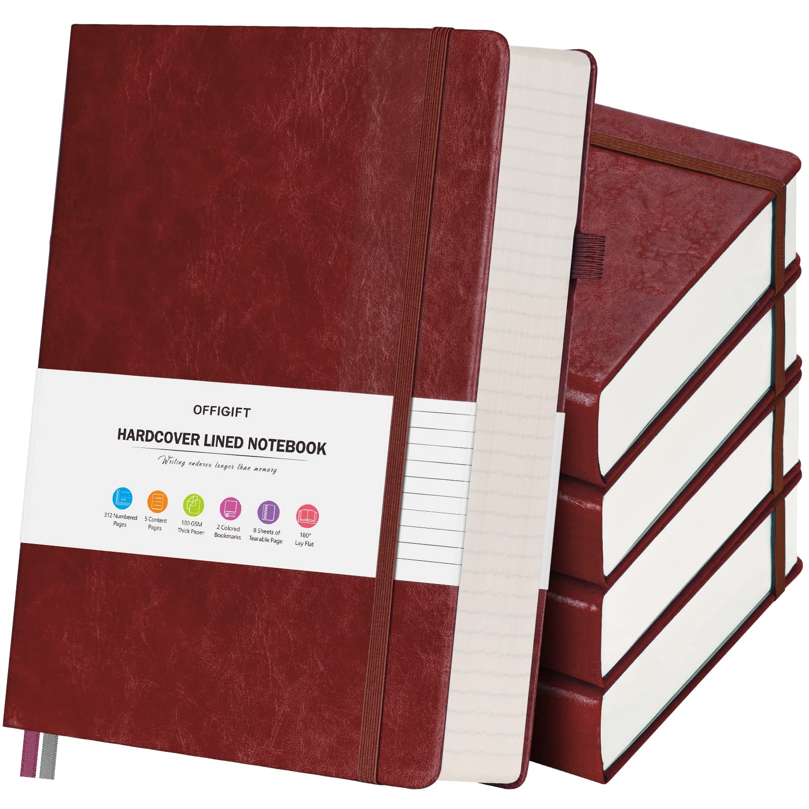 Hardcover Leather Journal Notebook Set