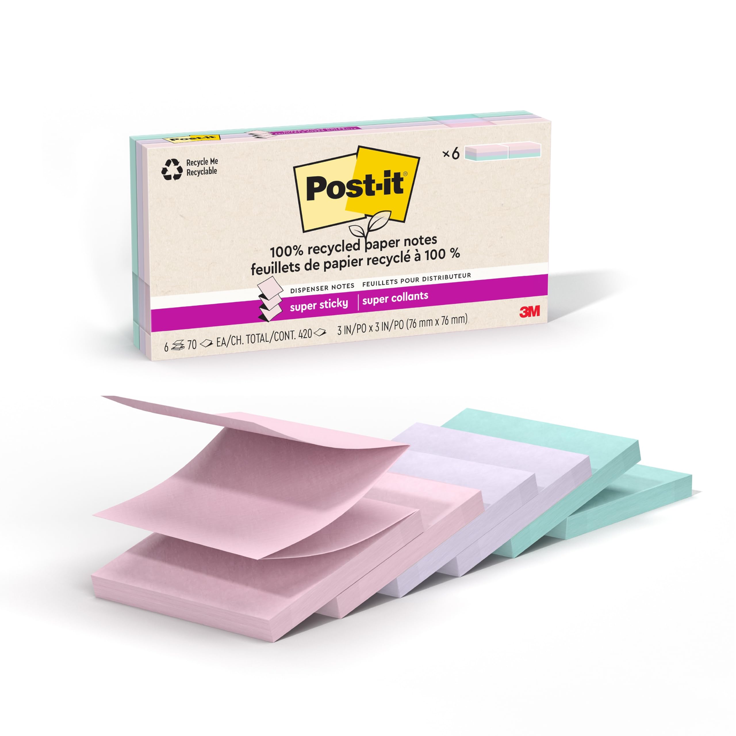 Recycled Pop-Up Sticky Notes Set