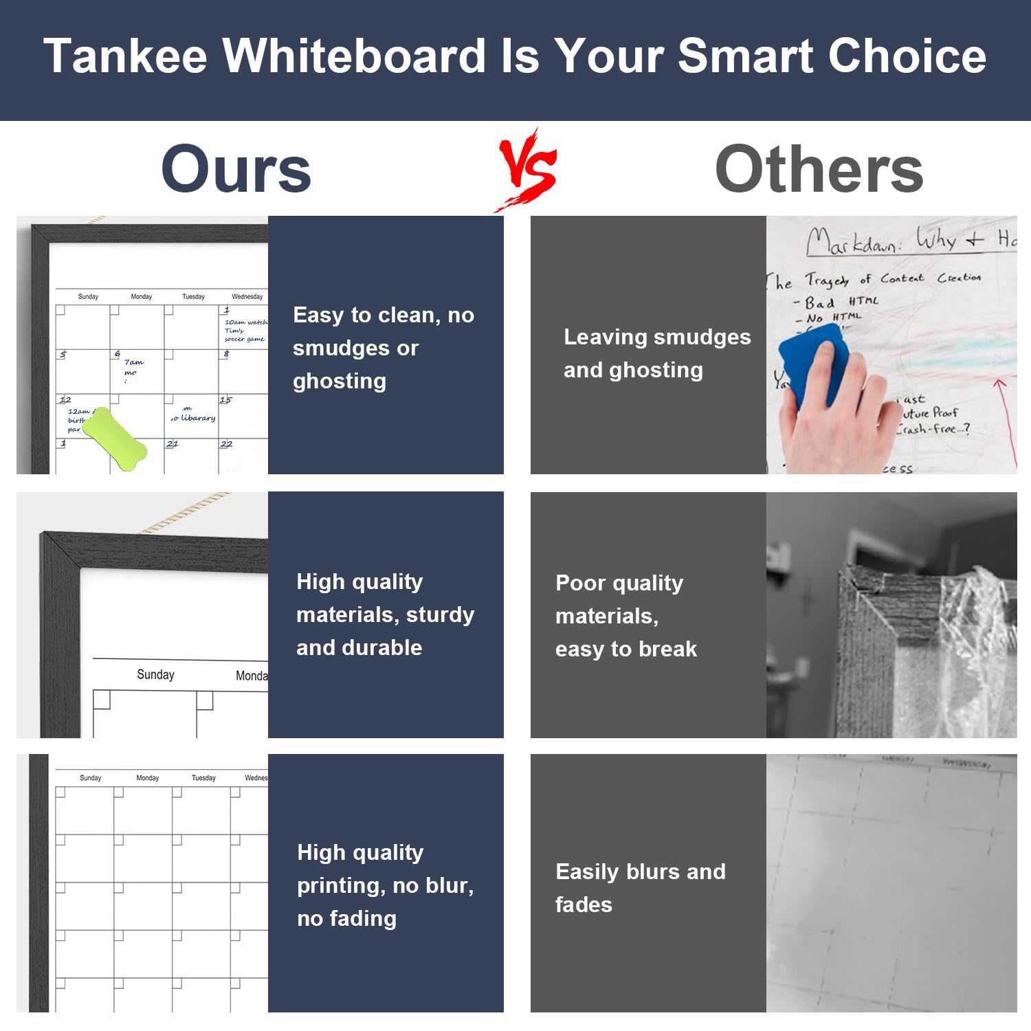 Magnetic Dry Erase Calendar Whiteboard