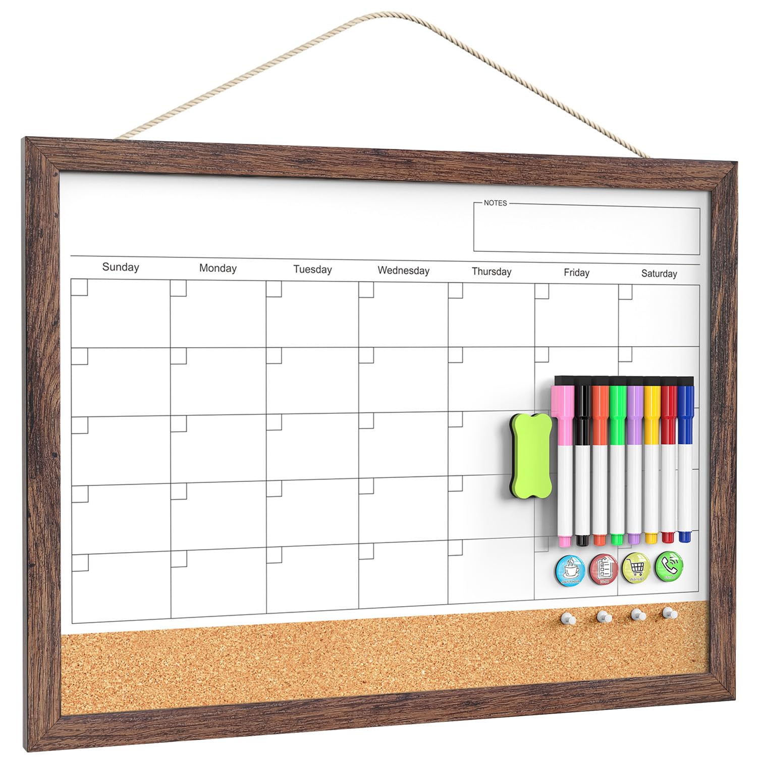 Magnetic Dry Erase Calendar Whiteboard