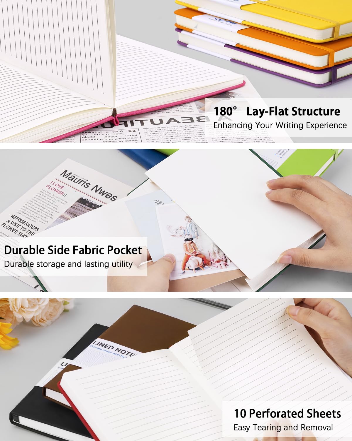 Hardcover Lined Journal Notebook Set