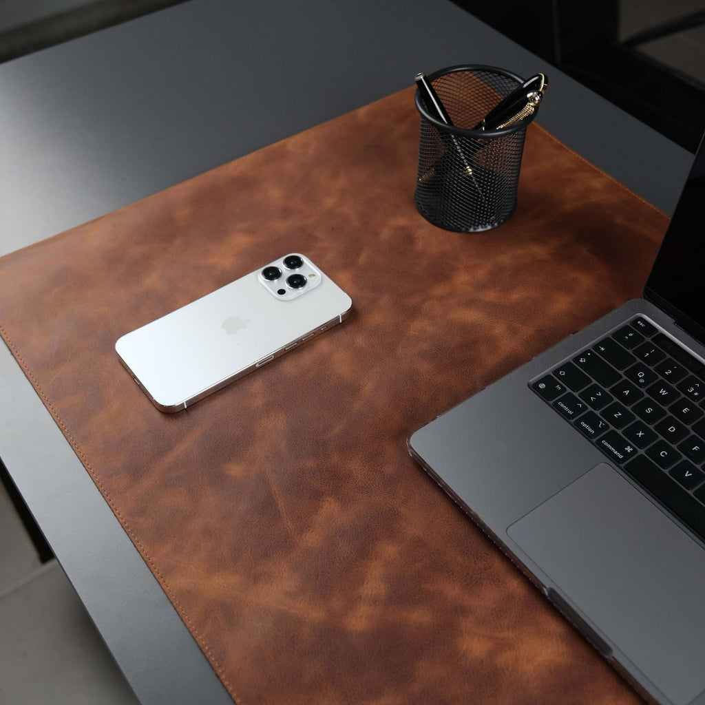 Genuine Leather Desk Pad For Mouse And Keyboard