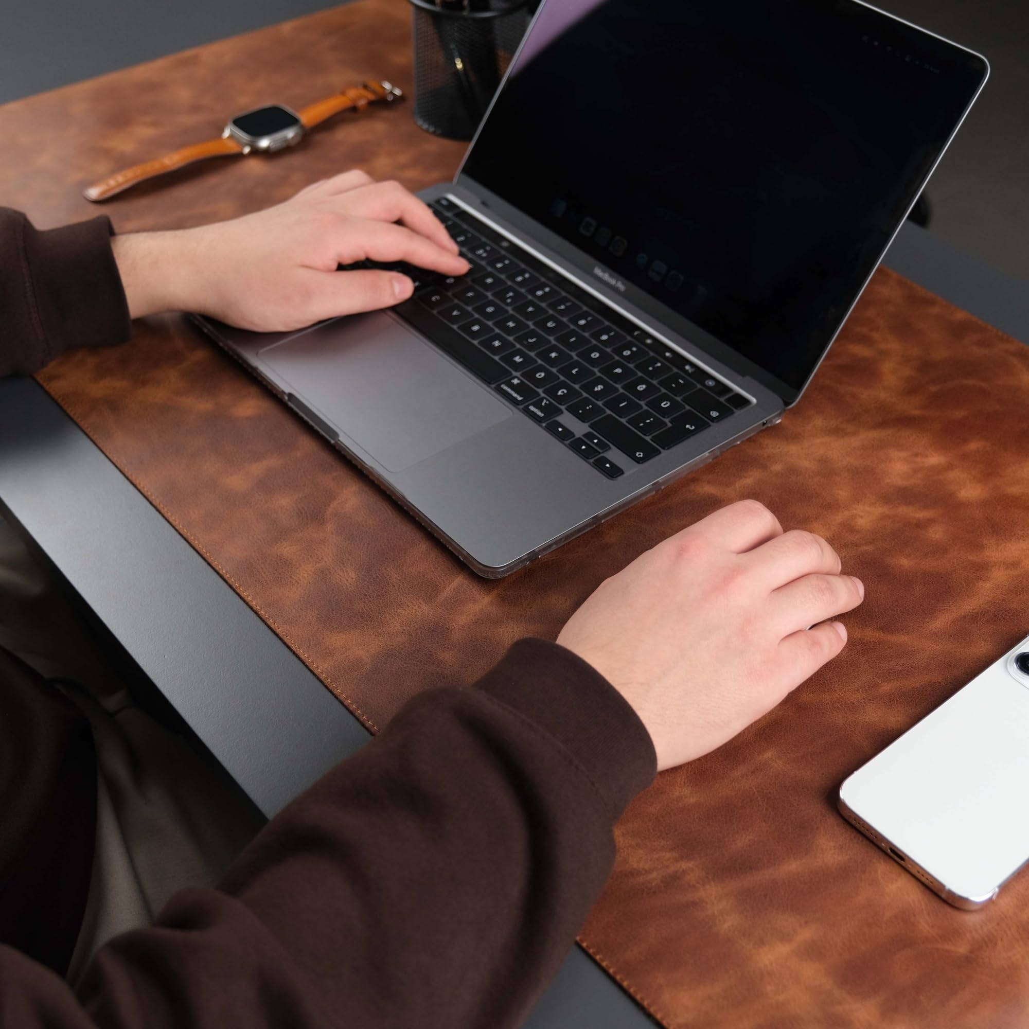 Genuine Leather Desk Pad For Mouse And Keyboard