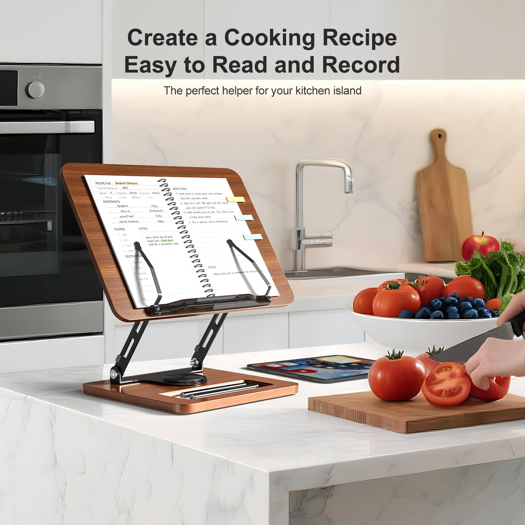 Adjustable Rotating Book Stand With Foldable Design