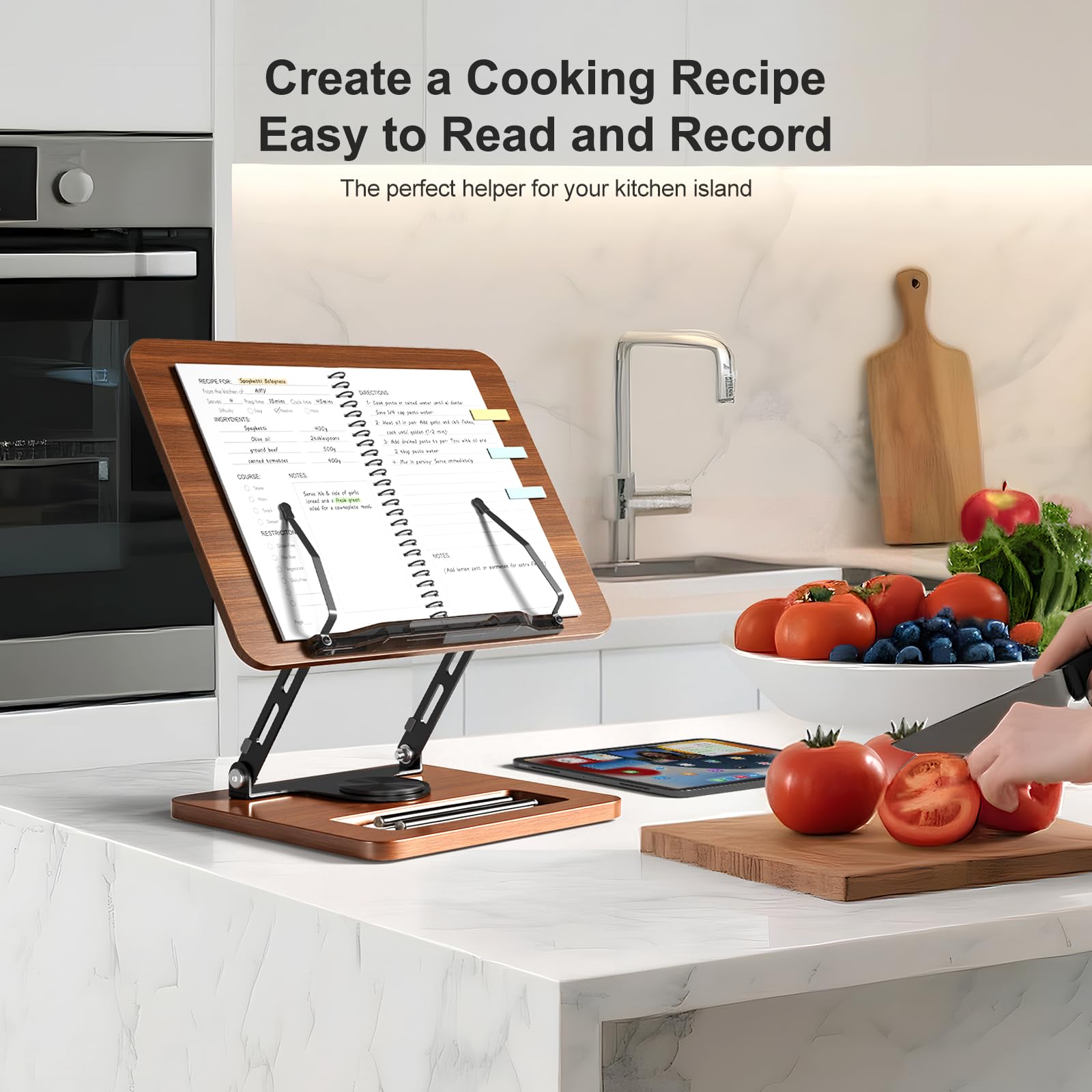 Adjustable Rotating Book Stand With Foldable Design