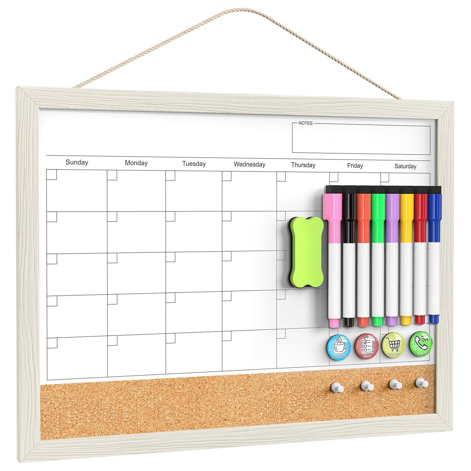 Magnetic Dry Erase Calendar Whiteboard