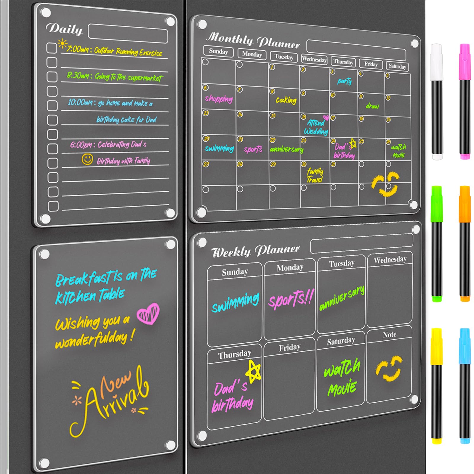 Magnetic Acrylic Weekly And Monthly Planner Board