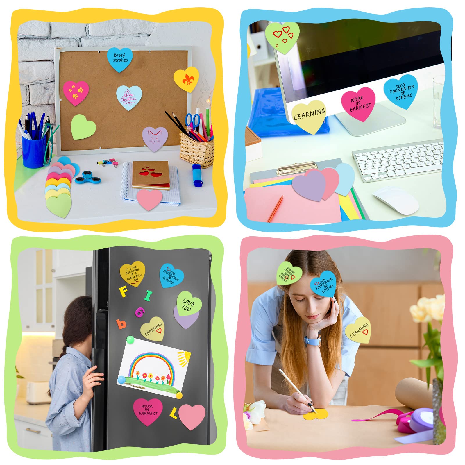 Heart Shaped Colorful Sticky Notes Set