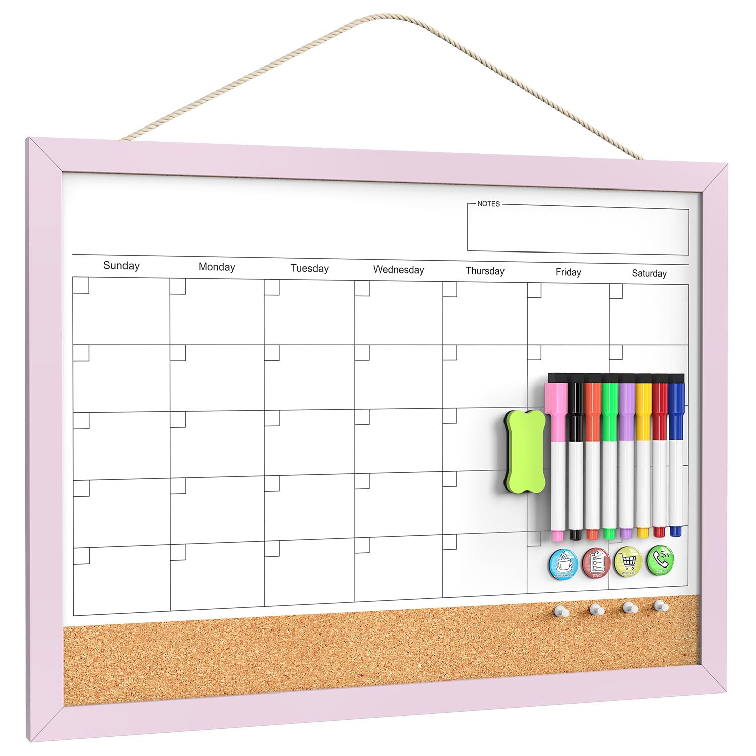 Magnetic Dry Erase Calendar Whiteboard