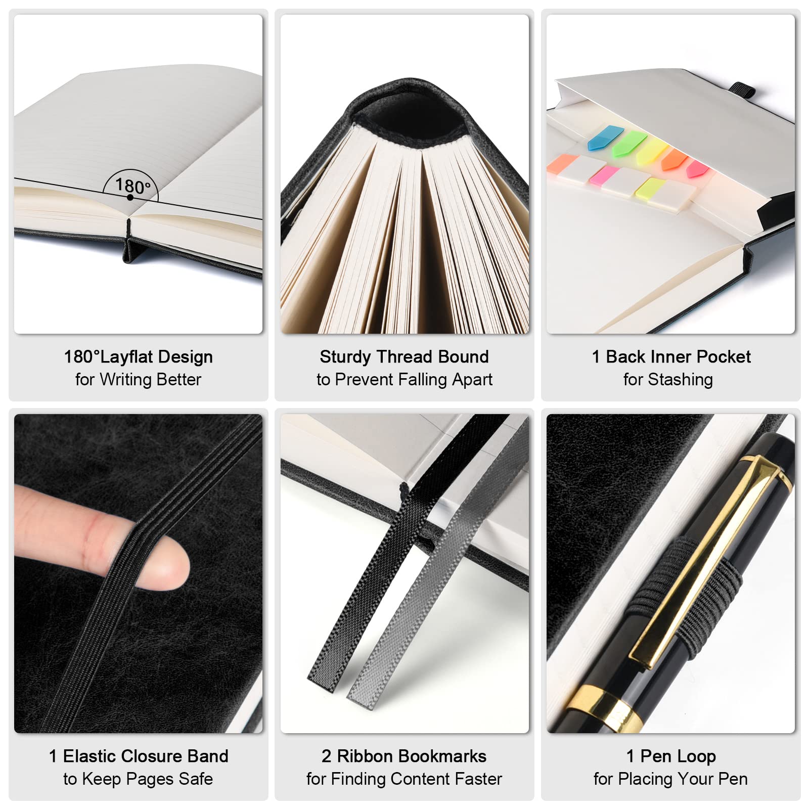 Hardcover Leather Journal Notebook Set