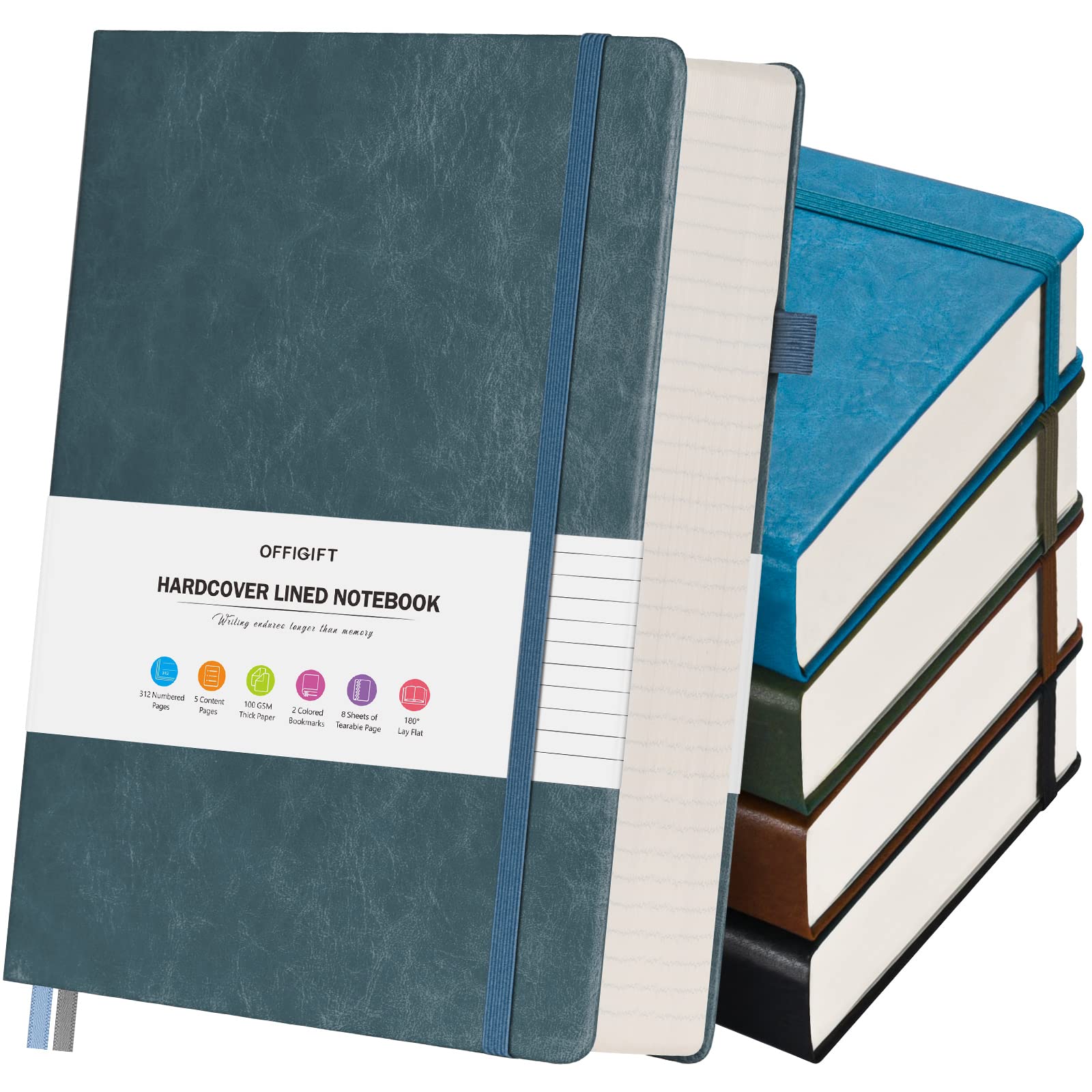 Hardcover Leather Journal Notebook Set