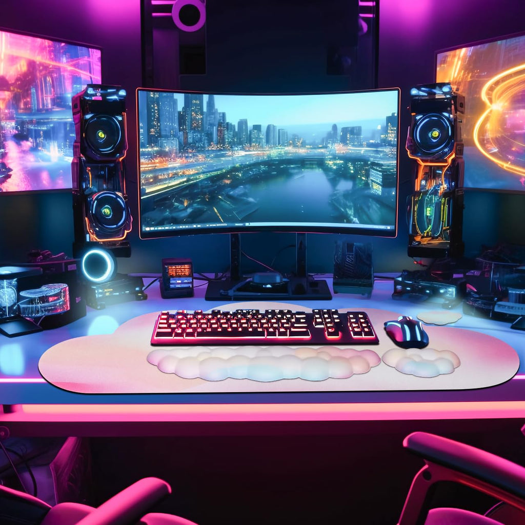 Large Ergonomic Mouse Pad And Wrist Rest Set
