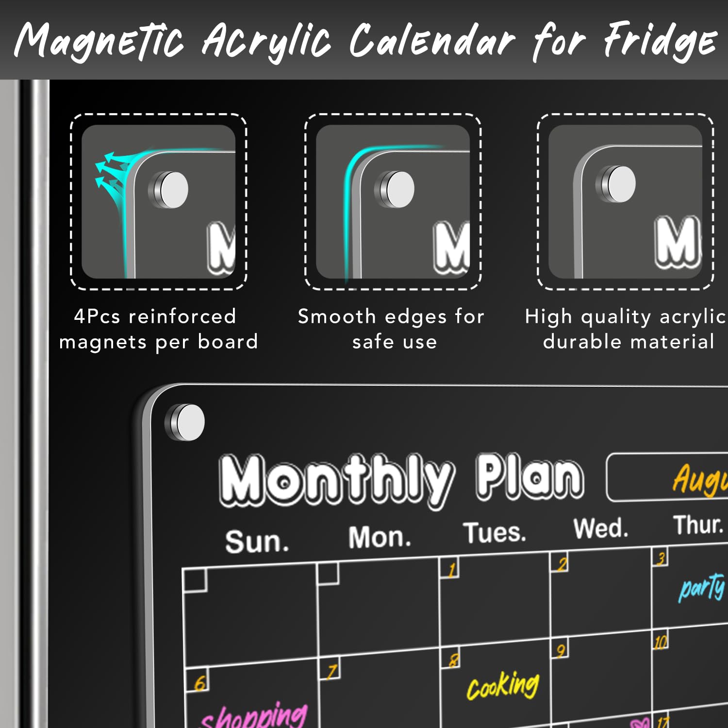 Magnetic Acrylic Weekly And Monthly Planner Board