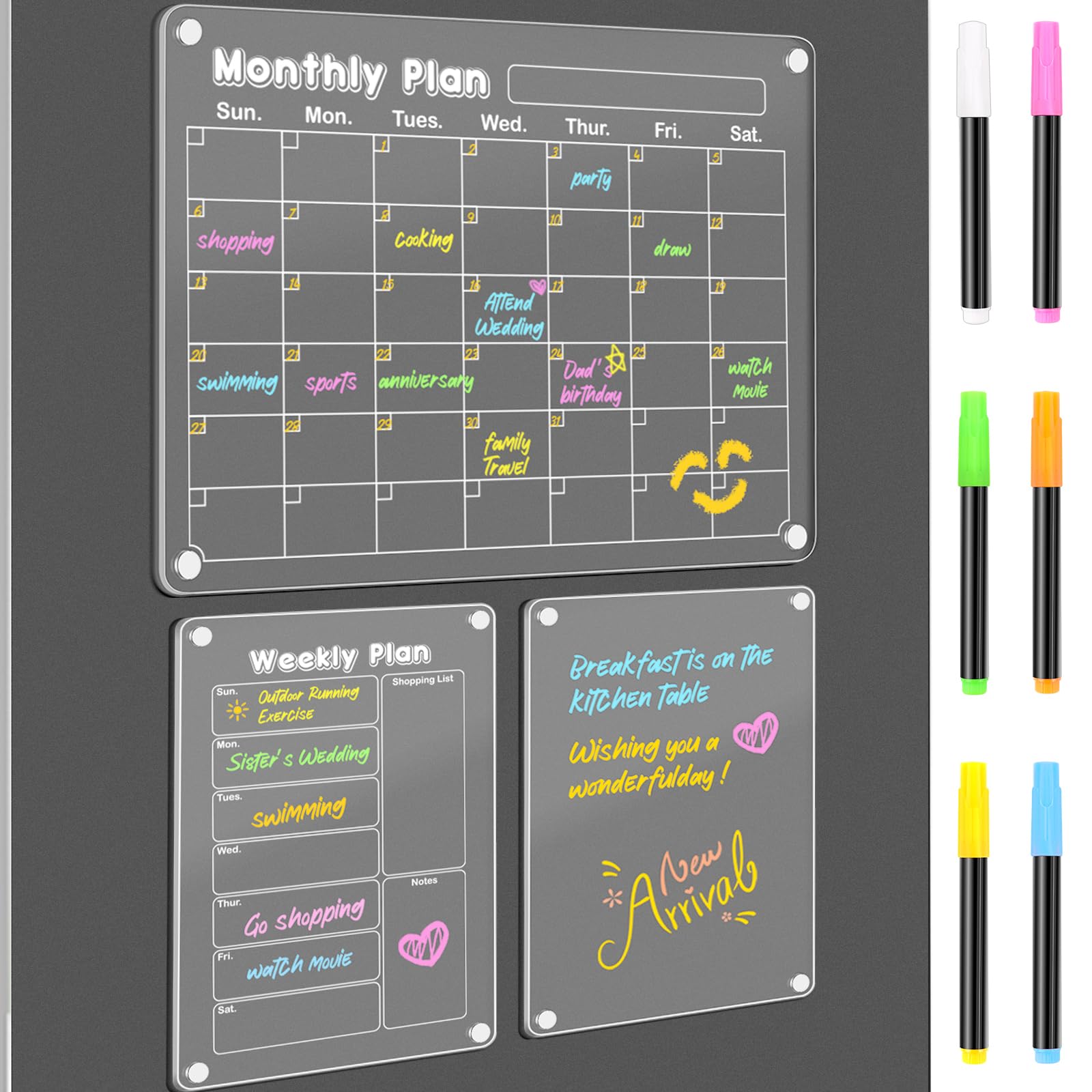 Magnetic Acrylic Weekly And Monthly Planner Board