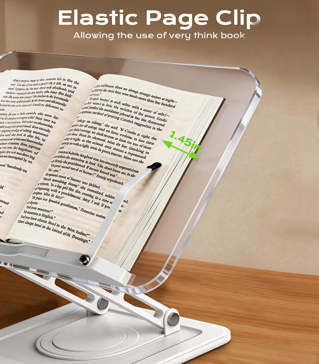 Adjustable Foldable Book Stand With 360° Rotation